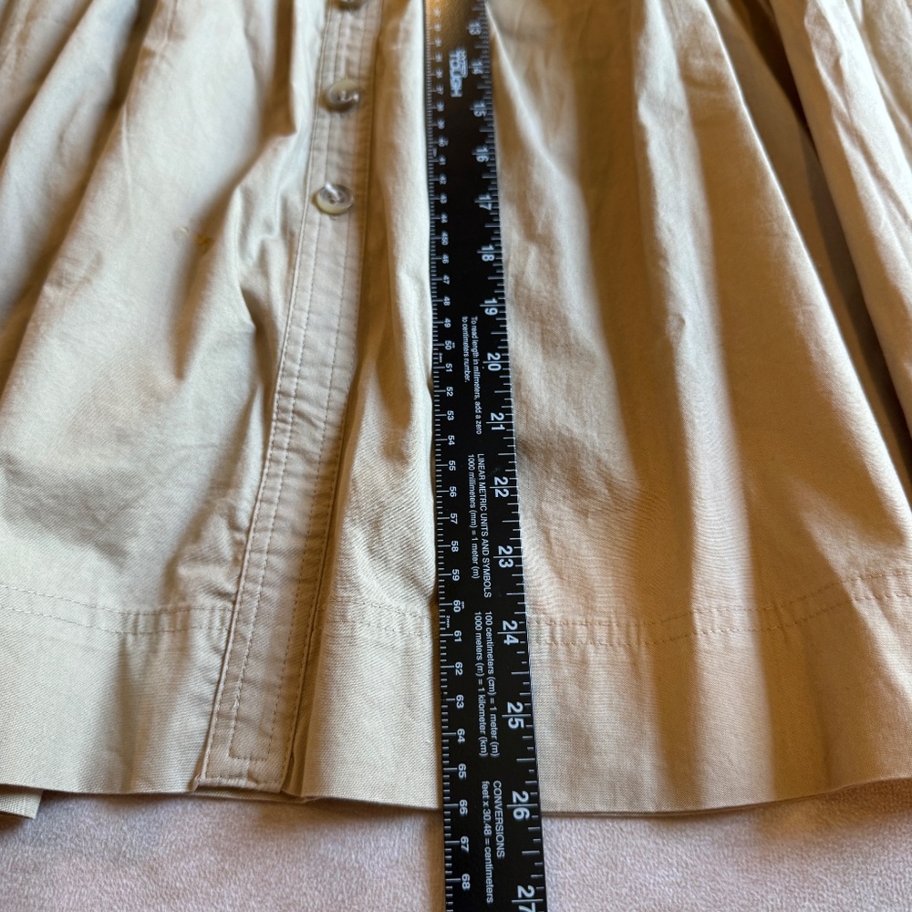 J. Crew Factory Tan Button-Front Midi Skirt - Picture 7 of 9
